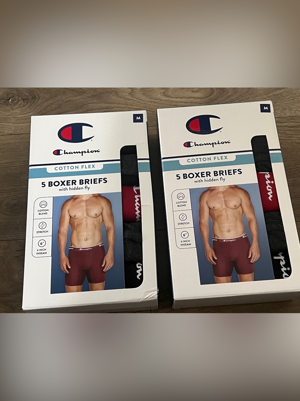 Champion 10 Pairs Boxer Briefs Size Medium New